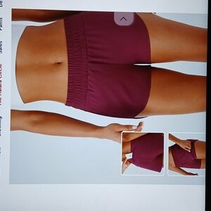 50H Low Rise Curved Hem Quick Dry Running Shorts 2.5". Color Amaranth